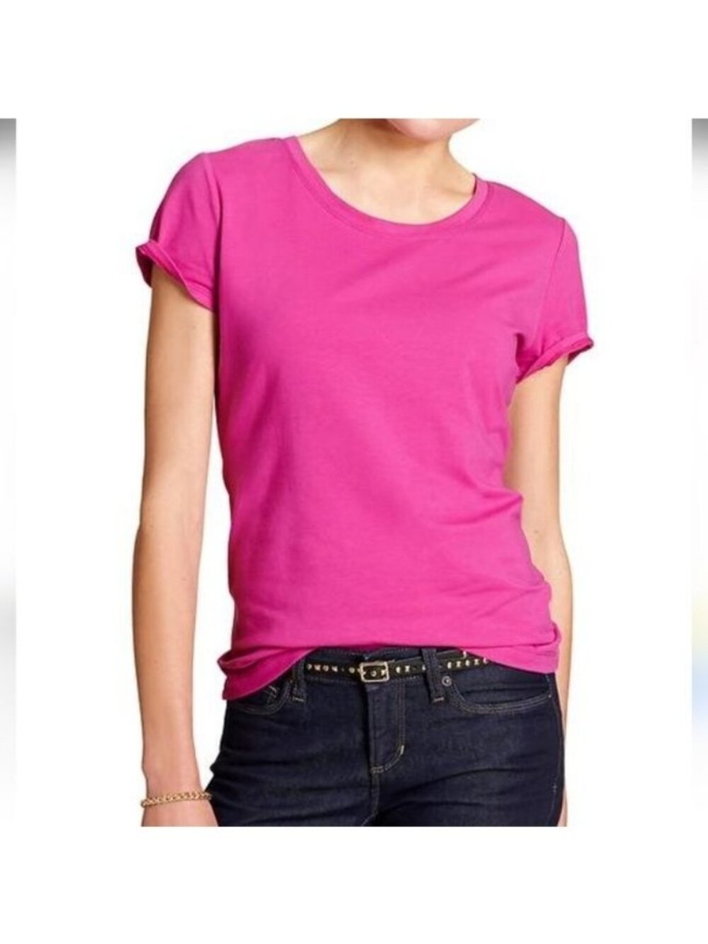 Banana Republic Hot Pink Supima Crew Neck Tee XS New Without Tags